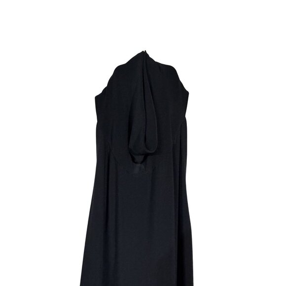 Norma Kamali Black Halter Turtle Side Slit Gown L - Picture 2 of 6